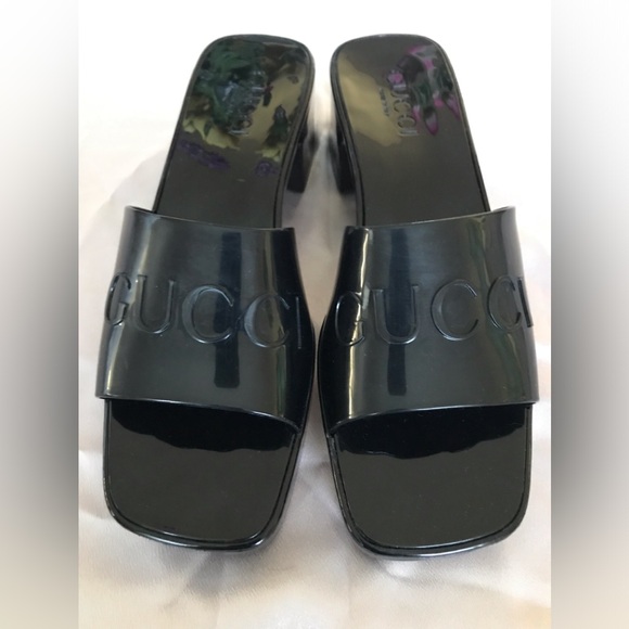GUCCI made in ITALY size38 (8)black high platform comfortable . NEW ! - Picture 6 of 16
